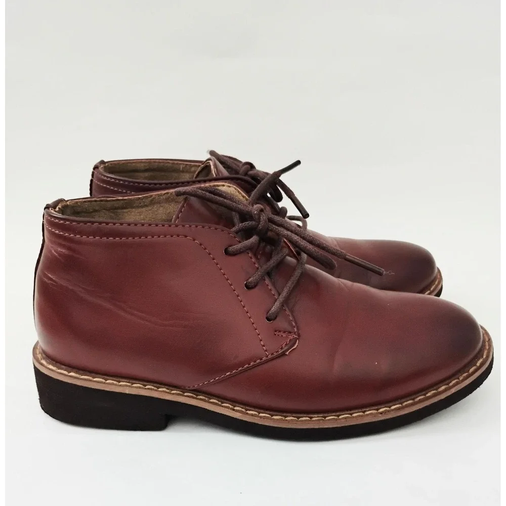 Deer Stags Nick Chukka Boots Kids Size 13M Burgundy Simulated Leather Lace Up